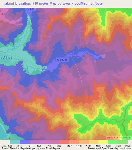 Talami,Chile Elevation Map
