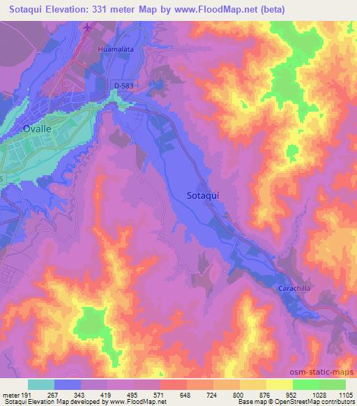 Sotaqui,Chile Elevation Map