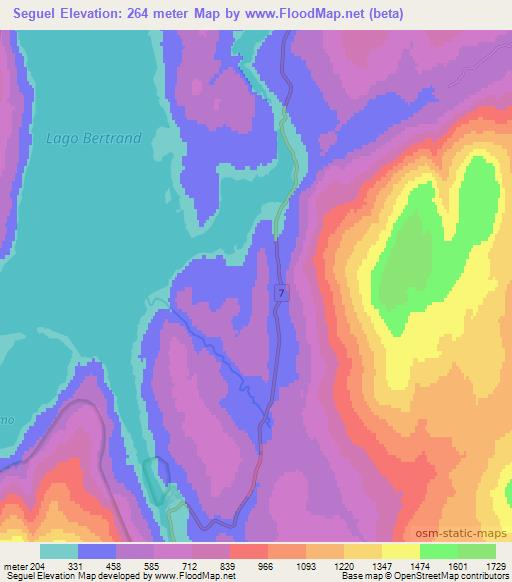 Seguel,Chile Elevation Map