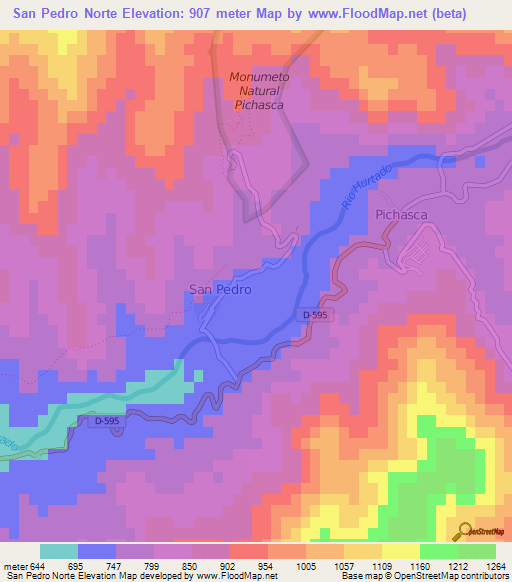 San Pedro Norte,Chile Elevation Map