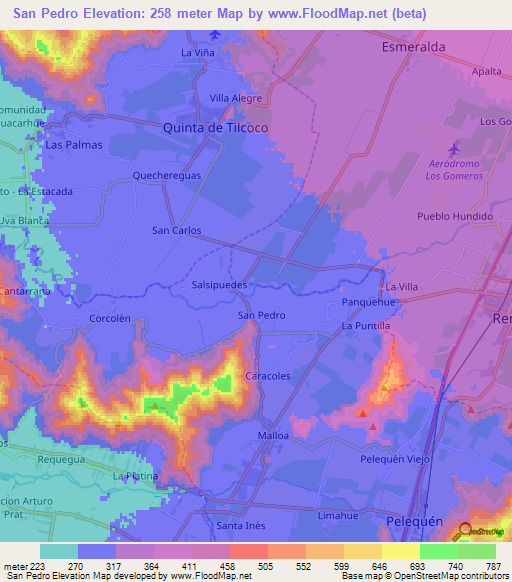 San Pedro,Chile Elevation Map