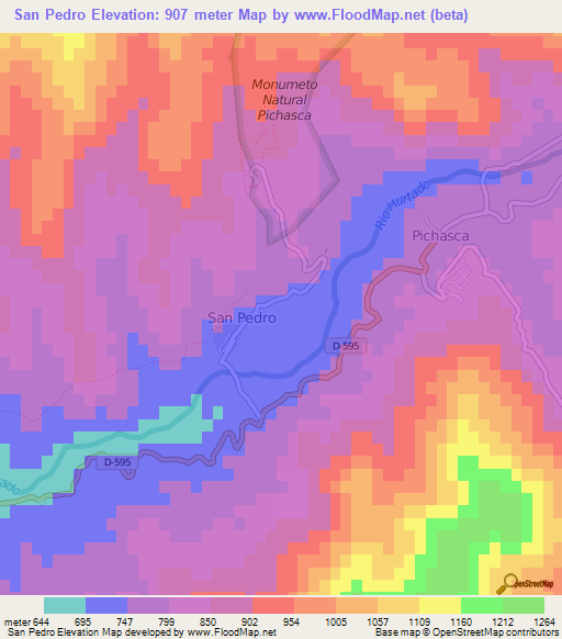 San Pedro,Chile Elevation Map