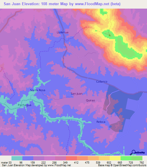 San Juan,Chile Elevation Map