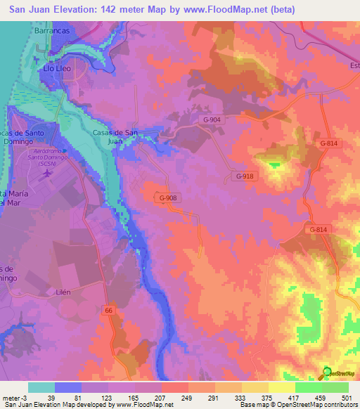 San Juan,Chile Elevation Map