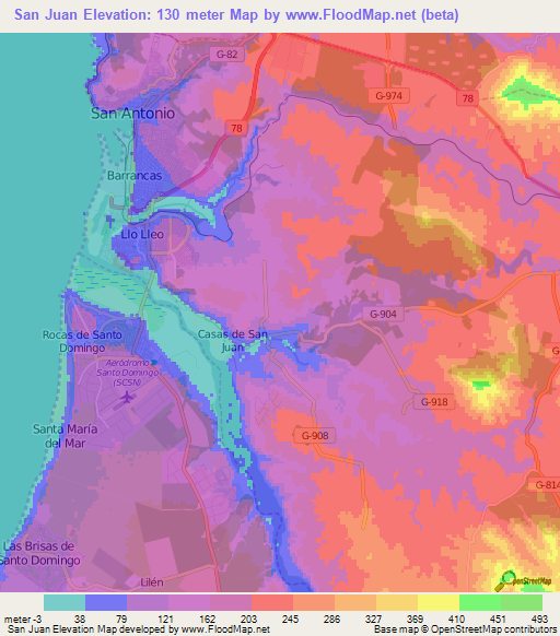 San Juan,Chile Elevation Map