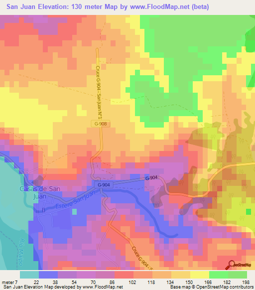 San Juan,Chile Elevation Map