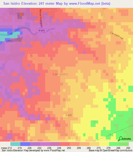 San Isidro,Chile Elevation Map