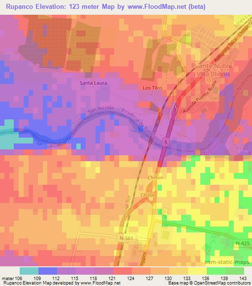 Rupanco,Chile Elevation Map