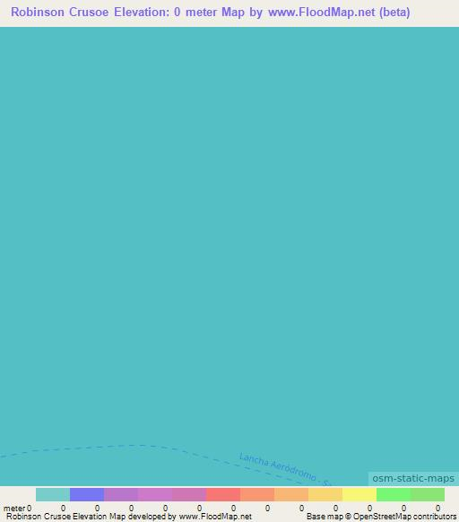 Robinson Crusoe,Chile Elevation Map