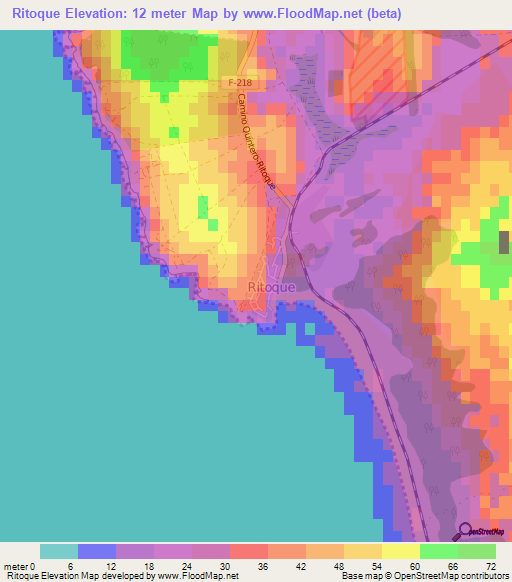 Ritoque,Chile Elevation Map
