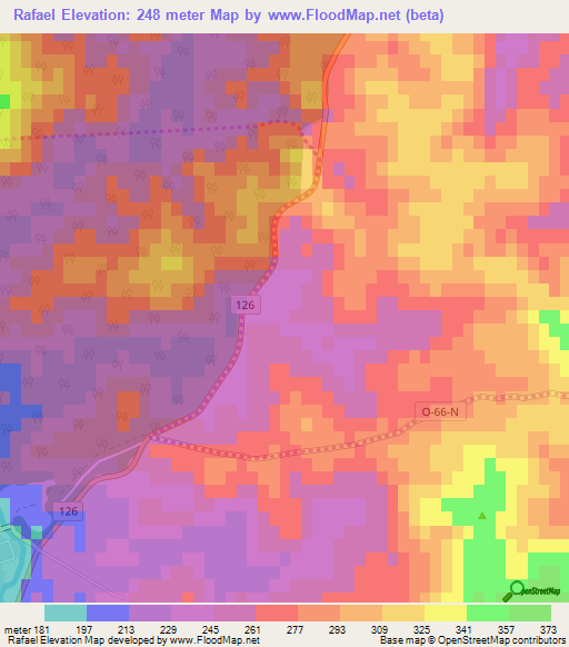 Rafael,Chile Elevation Map