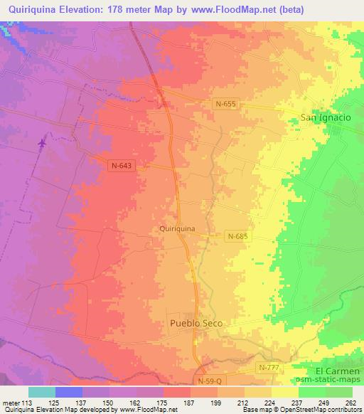 Quiriquina,Chile Elevation Map