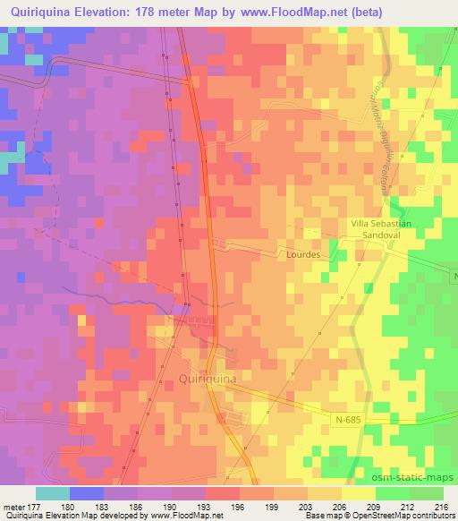 Quiriquina,Chile Elevation Map