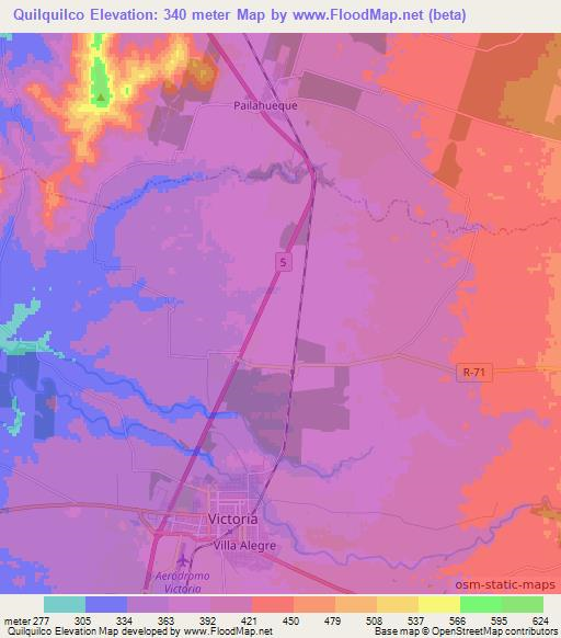 Quilquilco,Chile Elevation Map