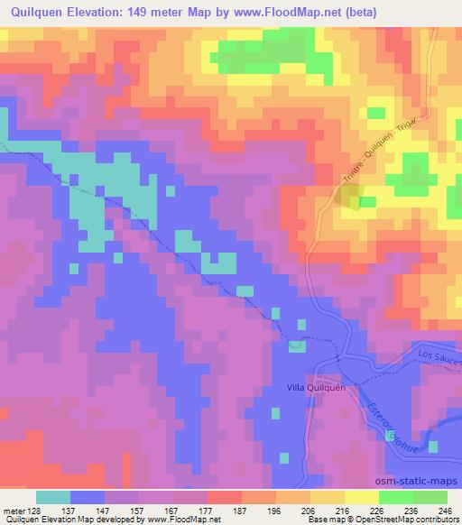 Quilquen,Chile Elevation Map