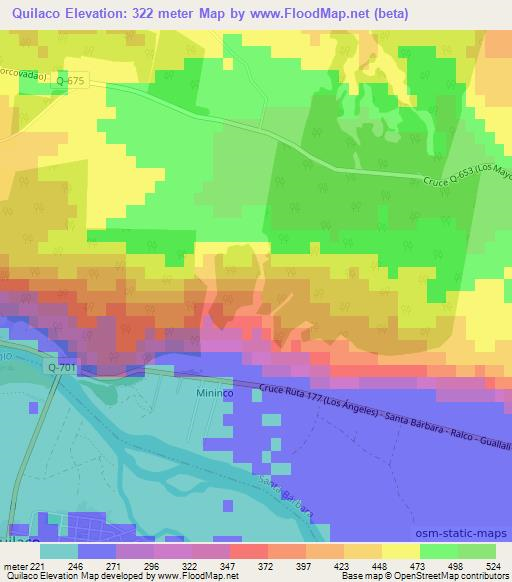 Quilaco,Chile Elevation Map