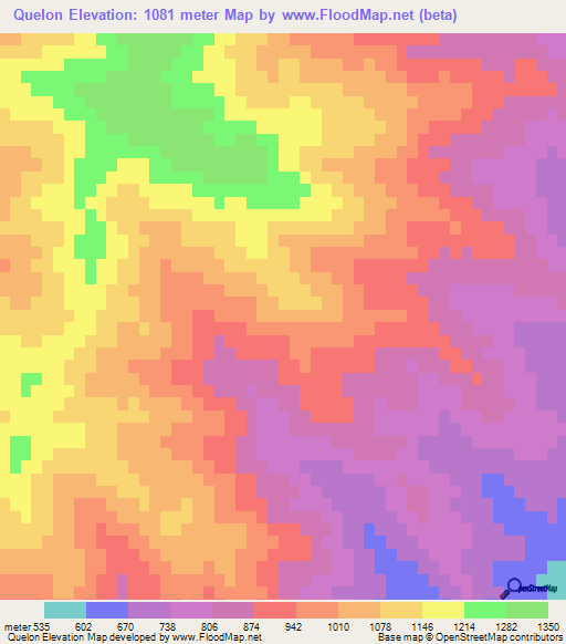 Quelon,Chile Elevation Map