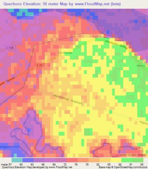 Quechoco,Chile Elevation Map