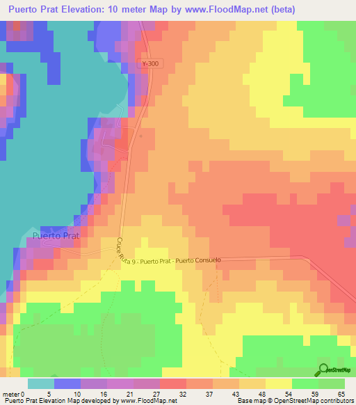 Puerto Prat,Chile Elevation Map