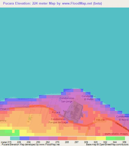 Pucara,Chile Elevation Map