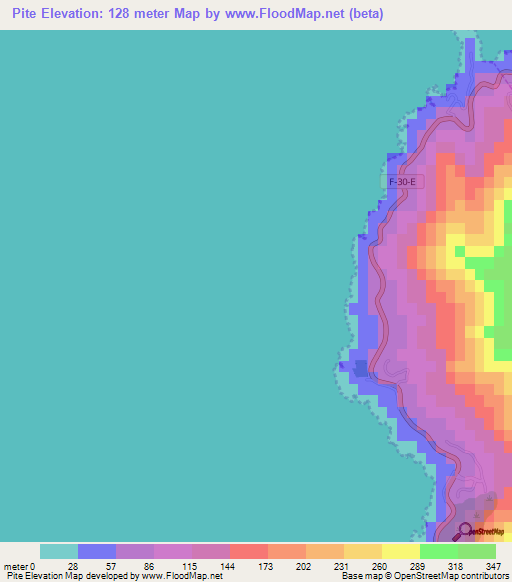 Pite,Chile Elevation Map