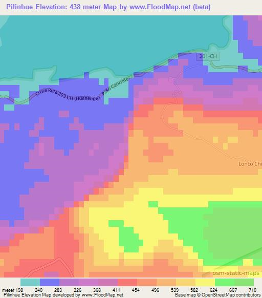 Pilinhue,Chile Elevation Map