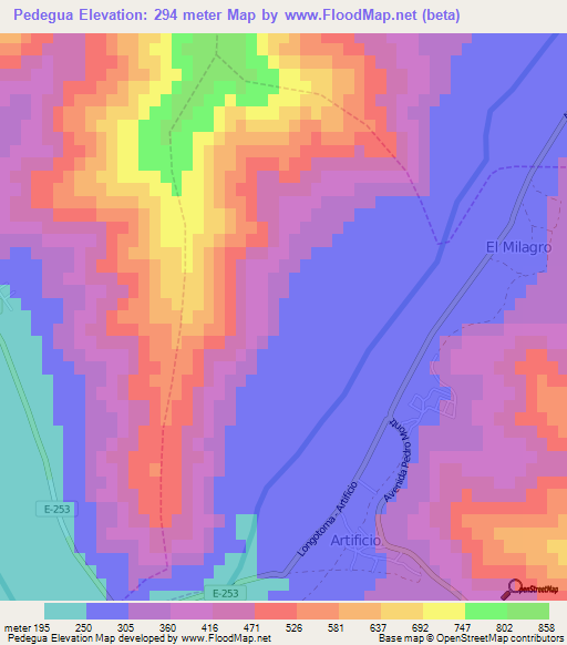 Pedegua,Chile Elevation Map