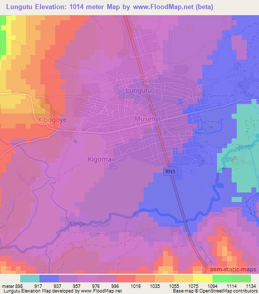 Lungutu,Congo (Kinshasa) Elevation Map