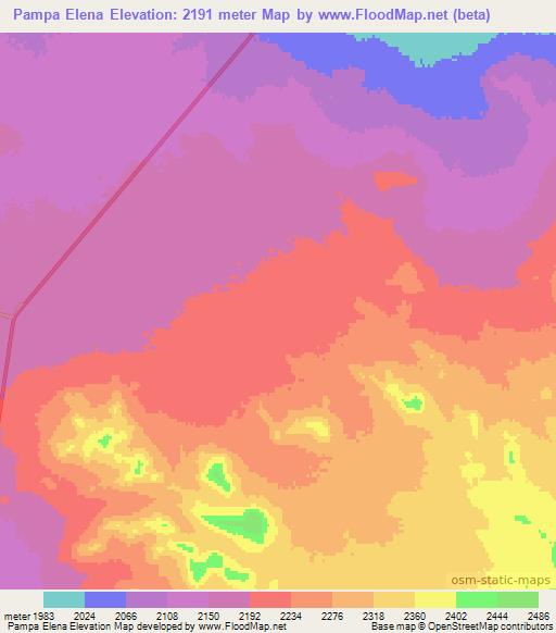 Pampa Elena,Chile Elevation Map