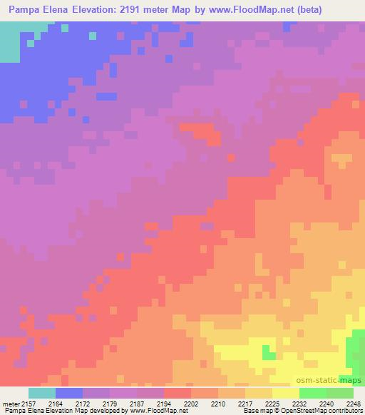Pampa Elena,Chile Elevation Map