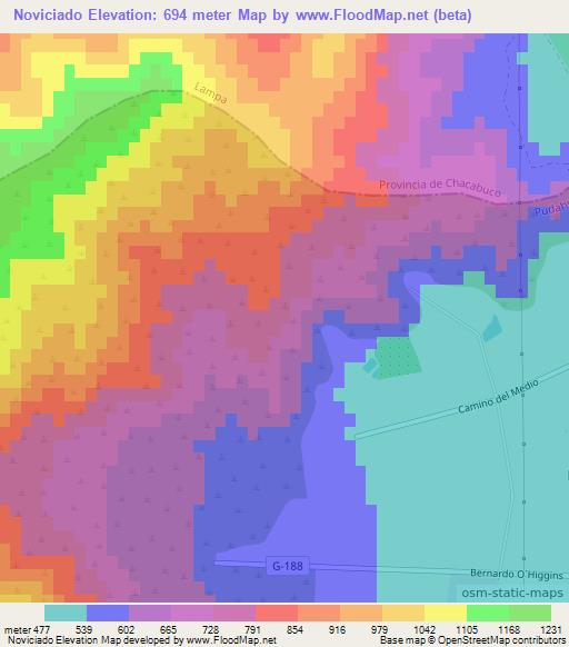 Noviciado,Chile Elevation Map