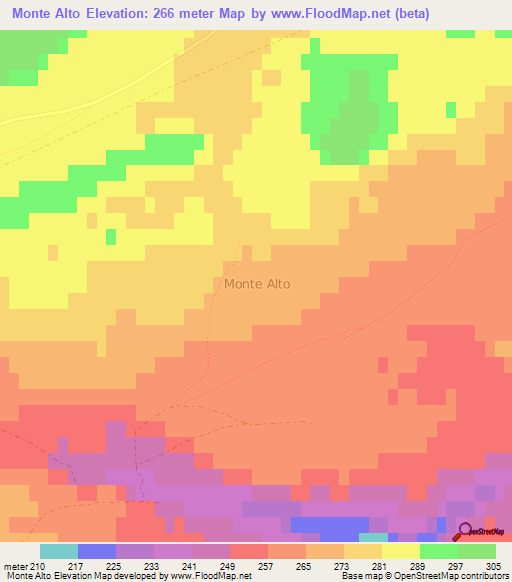 Monte Alto,Chile Elevation Map