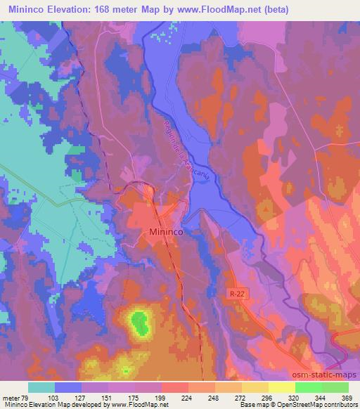 Mininco,Chile Elevation Map