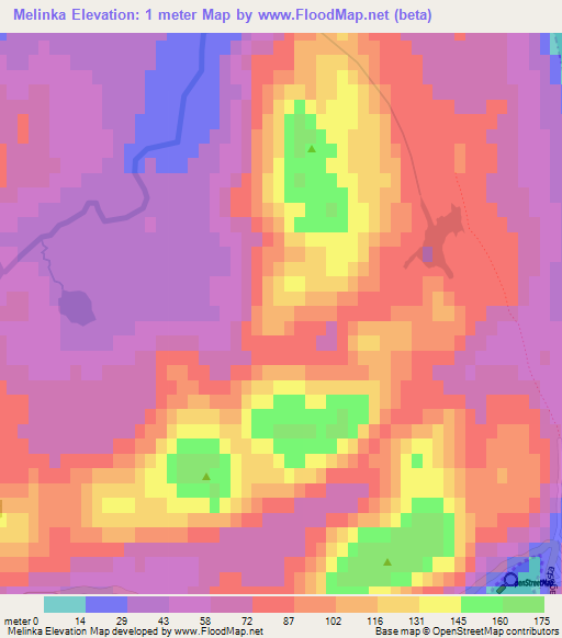 Melinka,Chile Elevation Map