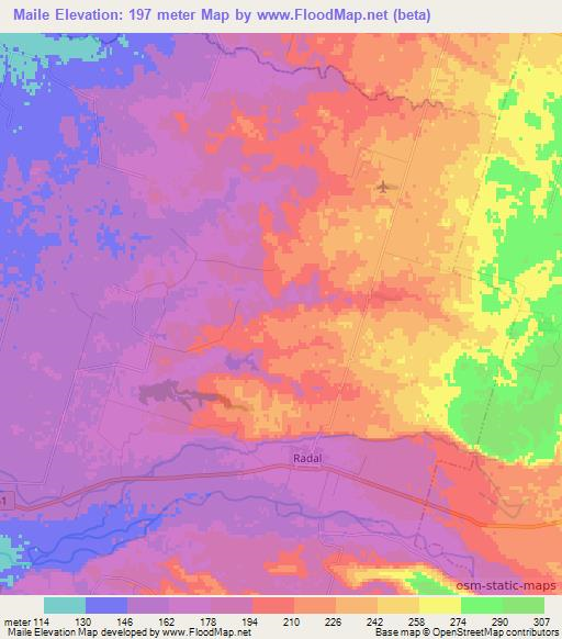 Maile,Chile Elevation Map