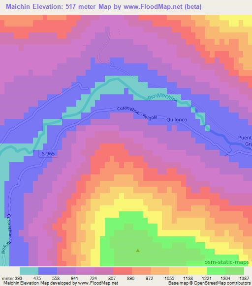 Maichin,Chile Elevation Map