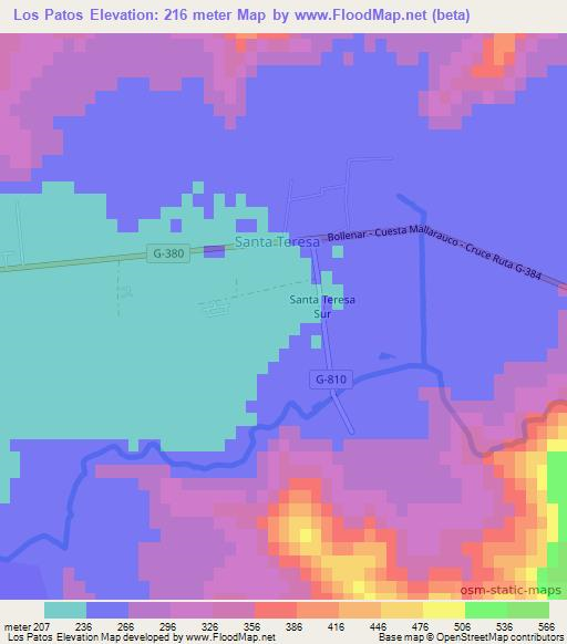 Los Patos,Chile Elevation Map