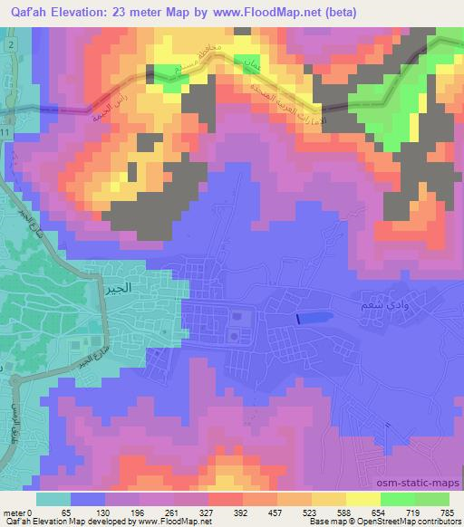 Qaf'ah,United Arab Emirates Elevation Map