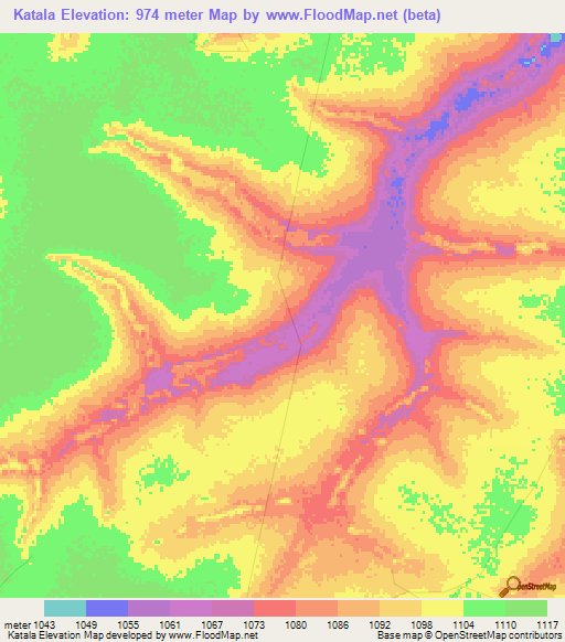 Katala,Congo (Kinshasa) Elevation Map