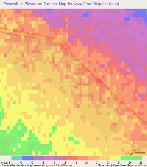 Eyvazalilar,Azerbaijan Elevation Map