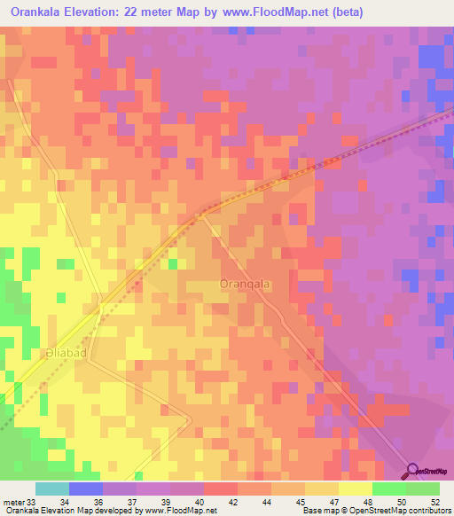 Orankala,Azerbaijan Elevation Map