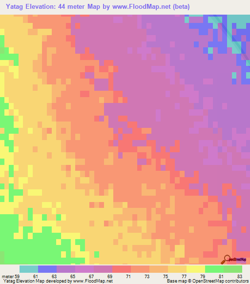 Yatag,Azerbaijan Elevation Map