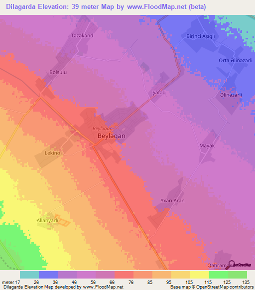 Dilagarda,Azerbaijan Elevation Map