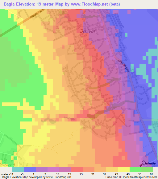 Bagla,Azerbaijan Elevation Map