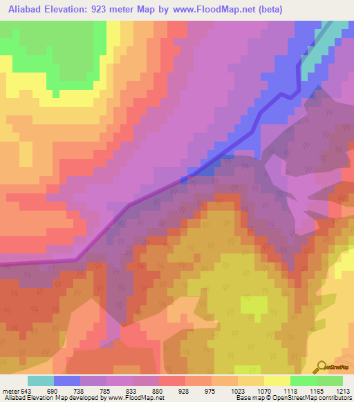 Aliabad,Azerbaijan Elevation Map
