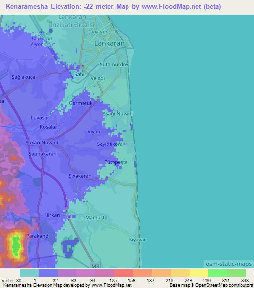 Kenaramesha,Azerbaijan Elevation Map