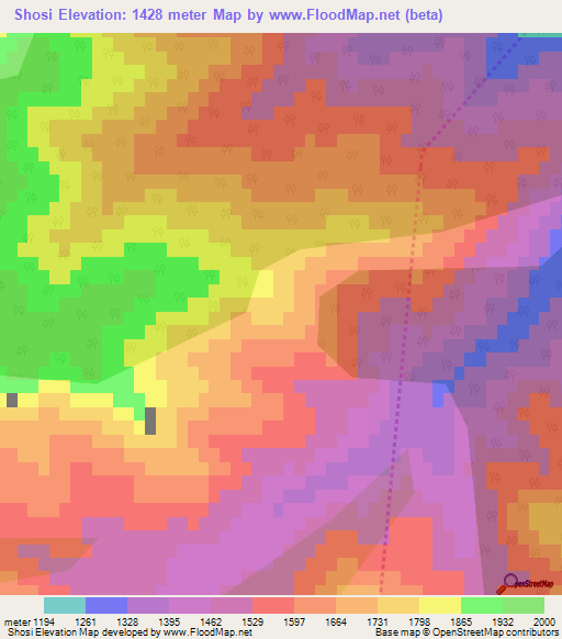 Shosi,Azerbaijan Elevation Map