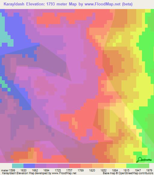 Karayldash,Azerbaijan Elevation Map