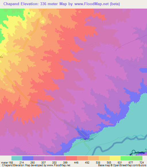 Chapand,Azerbaijan Elevation Map