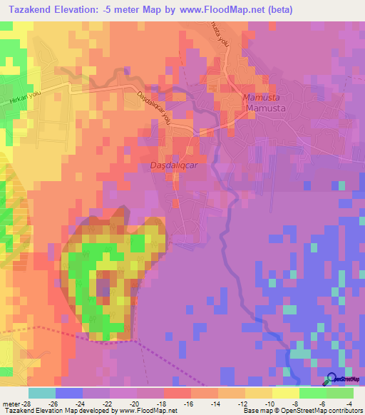 Tazakend,Azerbaijan Elevation Map